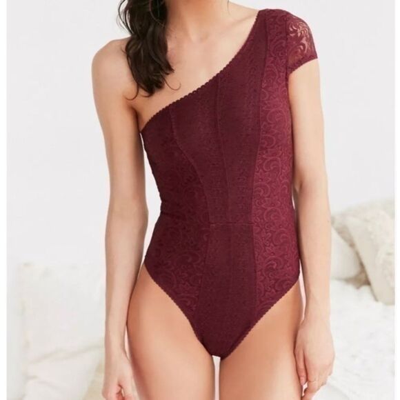 Urban Outfitters Lace One Shoulder Bodysuit S - Picture 1 of 7